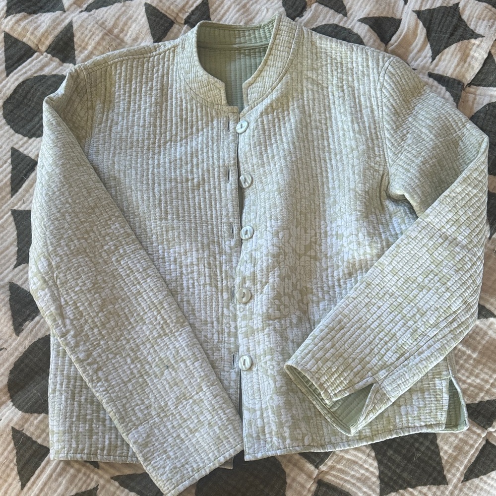 Women’s handmade Quilted Jacket - Light Green
